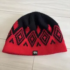 希少　Stussy 90s紺タグusa製 幾何学模様 ビーニー