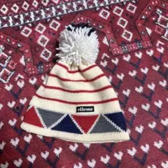 ellesse ストライプ ニット帽 ポンポン付き