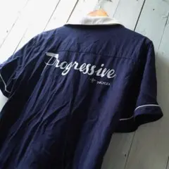 No id ノーアイディー ボーリングシャツ /2 レーヨン ネイビー×ホワイトのサムネイル