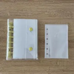 シール帳 A7 イエロー クリア バインダー リフィル10枚付き