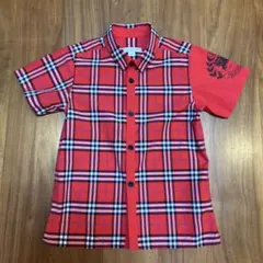 (キッズ)Burberry 半袖チェックシャツ　6Y 120cm