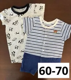 西松屋 ベビー 男の子 半袖 ロンパース カバーオール 60-70cmのサムネイル