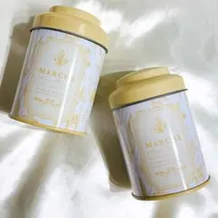 【新品タグシール有り】紅茶缶２点セット　シャビーシック茶筒　アイボリー　ブリキ缶