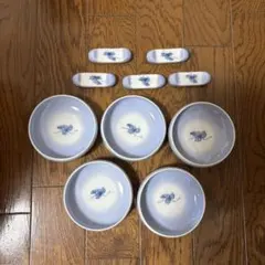 青と白の小皿&箸置きセット