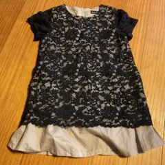 【未使用品】BeBe ブラックレース ワンピース 100cm 半袖