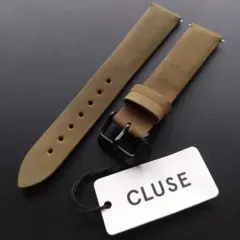 CLUSE クルース 38ミリ用 オリーブレザー 替えベルト ブラック用