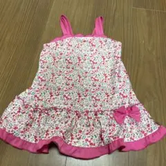 120㎝　花柄ピンクワンピース水着　美品
