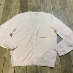 NEWYORKER Ｖネックカーディガン サーモンピンク L