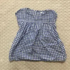 無印良品　ベビー　ギンガムチェック 麻ブラウス チュニック80~90cm