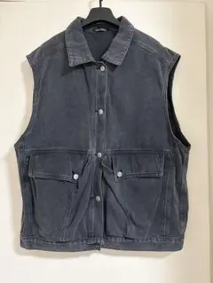 デニム ジャケット ベスト チャコールグレー SpRay フリーサイズ