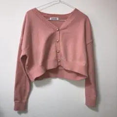 クロップドカーディガン ピンク SHEIN 韓国ファッション 美品 即購入◎