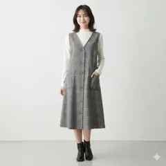 ehkä söpö チェック柄ジャンパースカート グレンチェック F