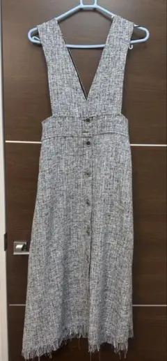 ZARA キャミワンピース グレー ツイード