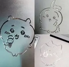 メタルステッカー3枚セット　ちいかわ　うさぎ　ハチワレ　シール　アイスver