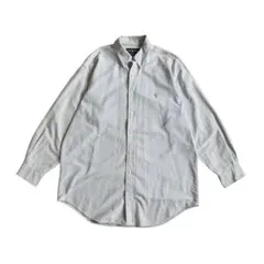 ラルフローレン 90s YARMOUTH BDストライプシャツ ポニー刺繡 L