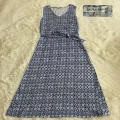 Laura Ashley ノースリーブワンピース 花柄 リボン サイズ7