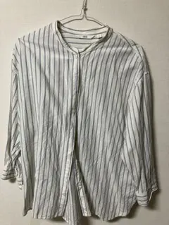 ユニクロ　ストライプ柄　７分袖シャツ　サイズXL