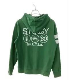 STUSSY ジップアップパーカー グリーン