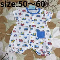 新品 ☆ 男の子 ☆ プレオール ☆ ロンパース ☆ 働く車柄 ☆ 50〜60