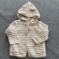 フード付きカーディガン 6-12ヶ月 ベージュ