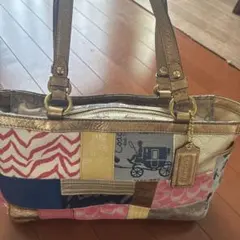 美品✨COACHコーチ POPPYポピー マルチカラーシグネチャートートバッグ 