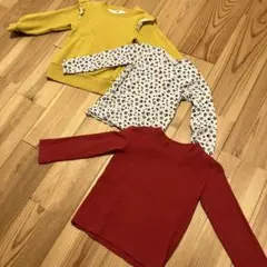 まとめ売り裏起毛トレーナー、長袖セーター赤 、ヒョウ柄 カットソー100cm