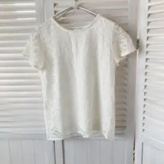 ROPÉ PICNIC ロペピクニック コットンレースTシャツ ホワイト S