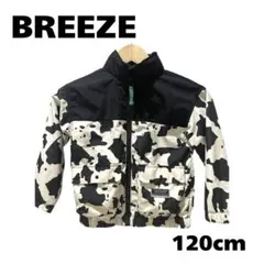 【良品】BREEZE ウィンドブレーカー フード収納 カウ柄 アニマル 撥水加工