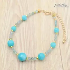 ブレスレット ティアドロップ1 アイスタイプアパタイト × アマゾナイト 2A4