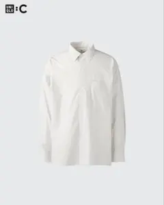 ユニクロ　ブロードオーバーサイズストライプシャツ　オフホワイト