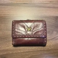 未使用品♡アナスイANNA SUI 財布 リーブル 二つ折り財布　アンティーク アナスイ ANNA SUI リーブル 口金二つ折り財布 （パープル