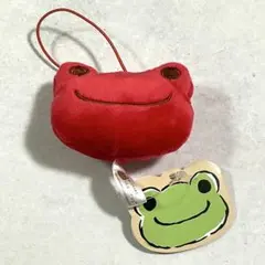カエルのピクルス もちもち フェイス マスコット レッド (赤色)
