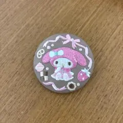 サンリオ 刺繍缶バッジ マイメロ マイメロディ