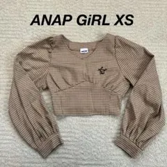 ANAP GiRL XS チェック柄長袖トップス