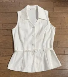 ノースリーブ　白　無地　ホワイト　レディース　夏