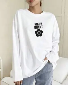 MARY QUANT 長袖Tシャツ ホワイト　XLサイズ