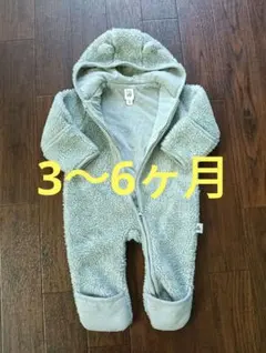 baby GAP フード付きロンパース 3-6ヶ月 グレー