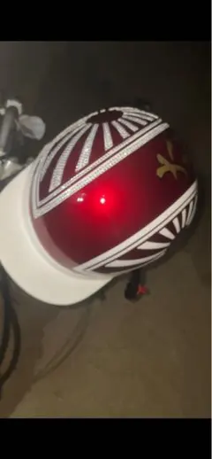 赤白ストライプ 半帽ヘルメット - メルカリ