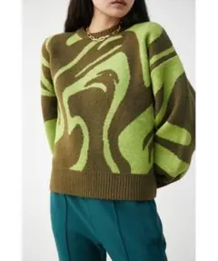 AZUL by moussy マーブルニット