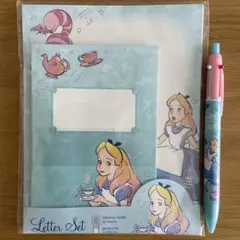 【未使用】不思議の国のアリス レターセット＆シャープ＋ボールペン