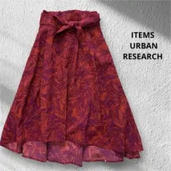 【ITEMSURBANRESEARCH】ボタニカルリーフ柄 ロングスカートベルトのサムネイル