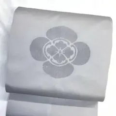 ④ 名古屋帯 塩瀬 薄い水色に流水 刺繍 - メルカリ