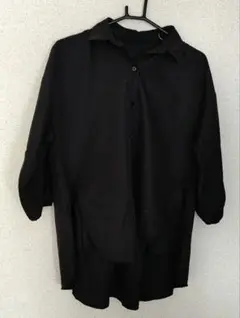 黒いブラウス　チュニック&コート風　ロング丈　新品未使用