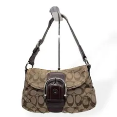 良品　COACH コーチ　ショルダーバッグ　ソーホー　キャンバス　レザー　茶のサムネイル