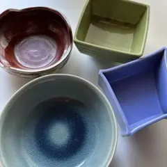 楽シーサー　春の器セット　桜小皿フリーカップ小鉢　陶芸　ハンドメイド 楽シーサー 春の器セット 桜小皿フリーカップ小鉢 陶芸 ハンドメイド