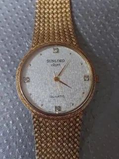 S*3様 SUNLORD objet ゴールドメッシュ クォーツ腕時計