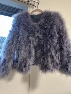 最終値下げ　グレーのファーショートジャケット