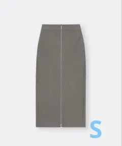 フロントジップナローロングスカートQ GU