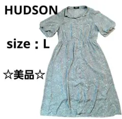 【美品】HUDSON honey　ハドソン　ワンピース　ペイズリー　グリーン　Lのサムネイル