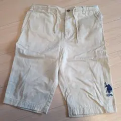 U.S.POLO ASSN.ベージュ ハーフパンツ ウエスト紐付き